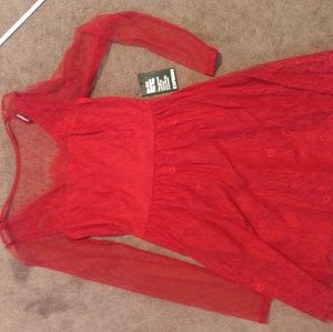 Express Red Lace Mini Dress